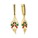 Серьги с английским замком из серебра с фианитами