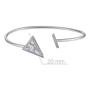 Браслет жесткий из белого золота с бриллиантами