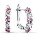 Серьги с английским замком из серебра с фианитом