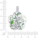 Подвеска из серебра с фианитом, эмалью