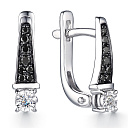 Серьги с английским замком из белого золота с бриллиантами