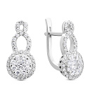 Серьги с английским замком из белого золота с бриллиантами