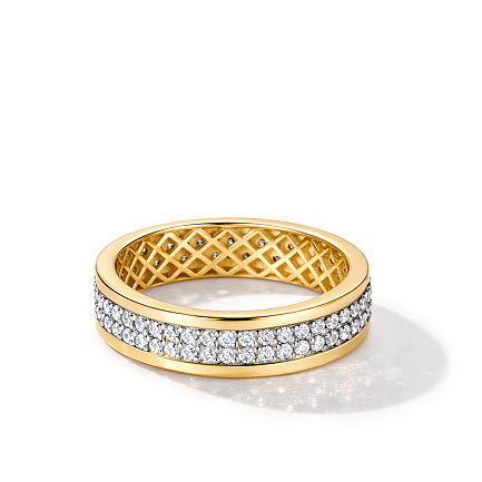 Кольцо из желтого золота с фианитом