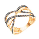 Кольцо из красного золота с бриллиантами