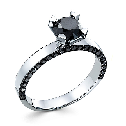 Кольцо из белого золота с бриллиантами