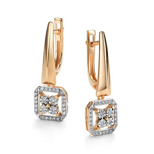 Серьги с английским замком из красного золота