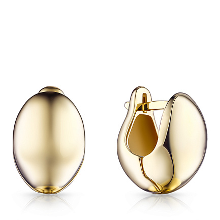 Серьги с английским замком из желтого золота