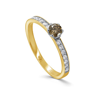 Кольцо из желтого золота с бриллиантом