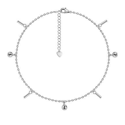 Браслет на ногу декоративный из серебра