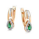 Серьги с английским замком из красного золота