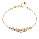 Браслет из комбинированного золота с фианитами