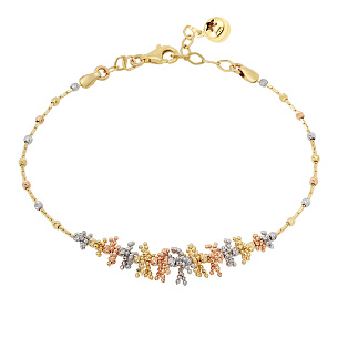 Браслет из комбинированного золота с фианитом