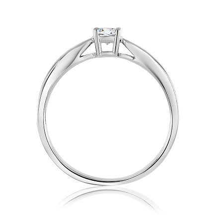 Кольцо помолвочное из белого золота с бриллиантом