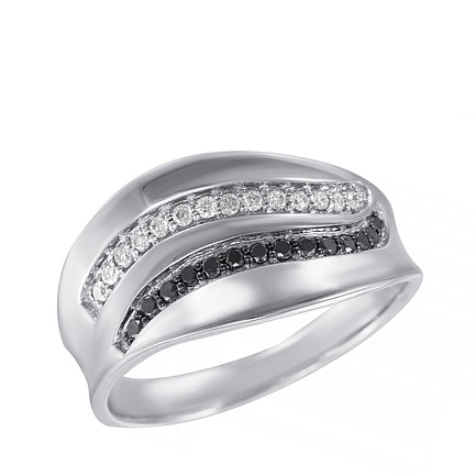 Кольцо из белого золота с бриллиантами
