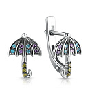 Серьги детские из серебра с фианитом