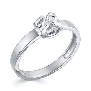 Кольцо из белого золота с бриллиантом