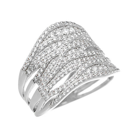 Кольцо из серебра с фианитом