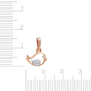 Подвеска из красного золота с фианитом