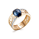 Кольцо из красного золота с бриллиантами, топазом