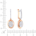 Серьги с английским замком из красного золота с бриллиантами