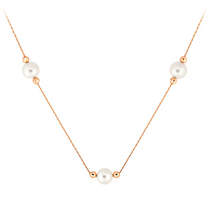 Браслет декоративный из красного золота с жемчугом