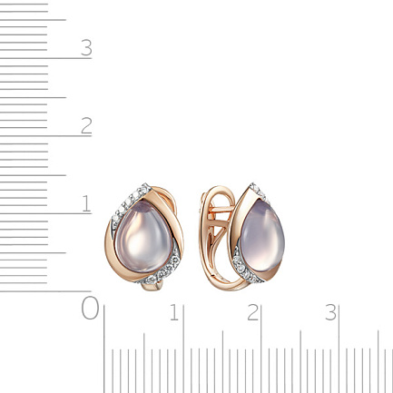 Серьги с английским замком из красного золота с бриллиантами