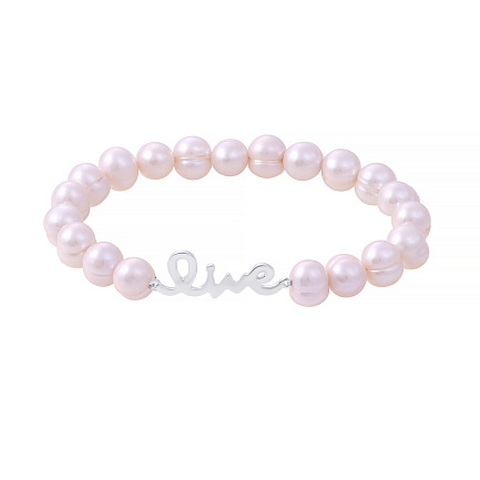 Браслет декоративный из серебра с жемчугом