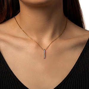 Подвеска из желтого золота с бриллиантами, сапфирами