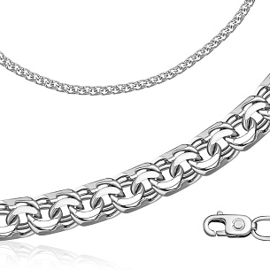 Браслет ручной работы из серебра, плетение шпрингелевое