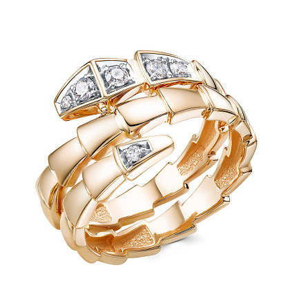 Кольцо из красного золота с бриллиантами