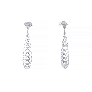 Пусеты из серебра с фианитом