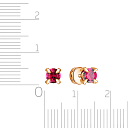 Пусеты из красного золота с рубинами