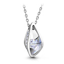 Колье из белого золота с бриллиантами, плетение якорное