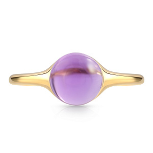 Кольцо из желтого золота с аметистом