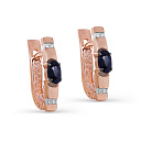 Серьги с английским замком из красного золота с бриллиантами