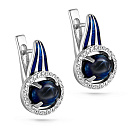 Серьги с английским замком из белого золота с бриллиантами