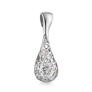 Подвеска из белого золота с фианитом