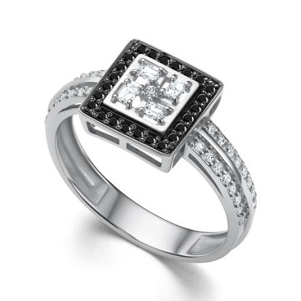 Кольцо из белого золота с бриллиантами