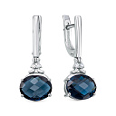 Серьги из белого золота с бриллиантами, топазами