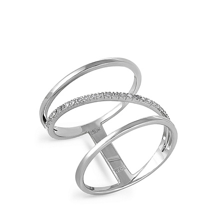 Кольцо из белого золота с бриллиантами