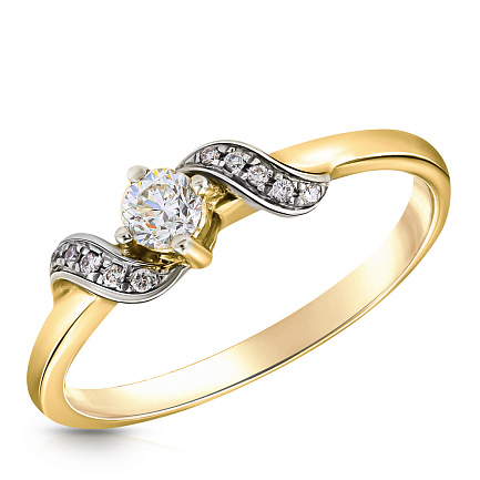 Кольцо из белого золота с бриллиантами