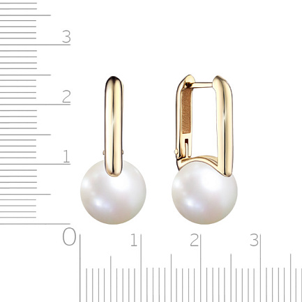 Серьги из желтого золота с жемчугом