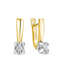 Серьги из желтого золота с бриллиантами