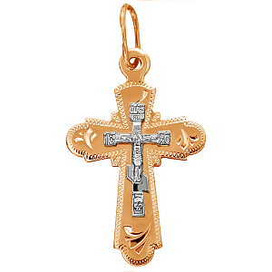 Крест из комбинированного золота