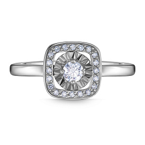 Кольцо из белого золота с бриллиантами