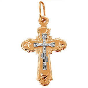 Крест из комбинированного золота
