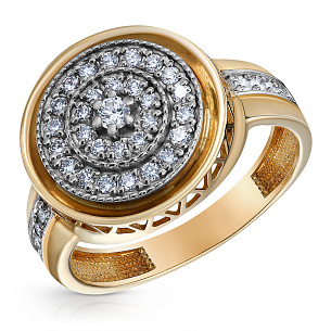 Кольцо из желтого золота с бриллиантами