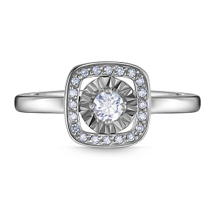 Кольцо из белого золота с бриллиантом