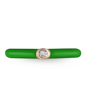 Кольцо из красного золота с топазом, эмалью