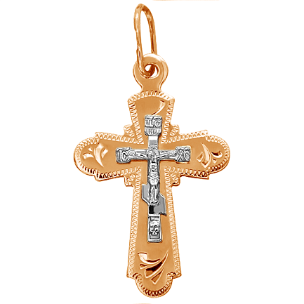 Крест из комбинированного золота